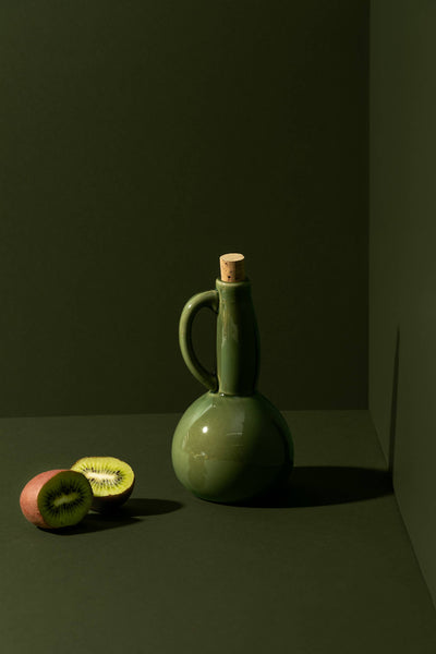 Handmade Stoneware Olive Oil Dispenser | Dadasi 15 oz: Matte White
