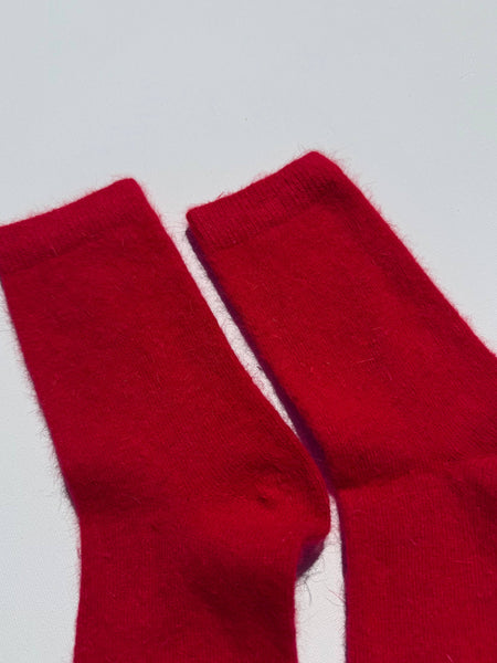FLUFFY ANGORA SOCKS - CRYSTALS: Violet Jade