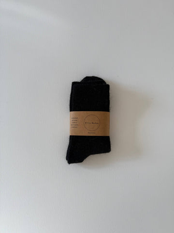 ANGORA WOOL SOCKS - neutral: Black pearl
