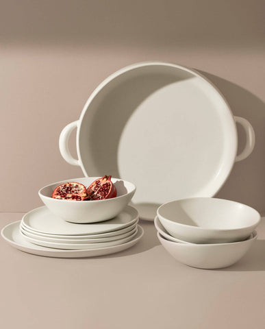Family Feast Dinnerware Set: Matte White