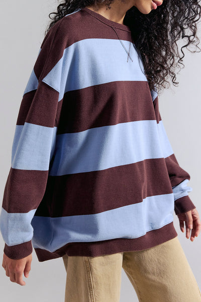 We The Free Classic Striped Oversized Crewneck