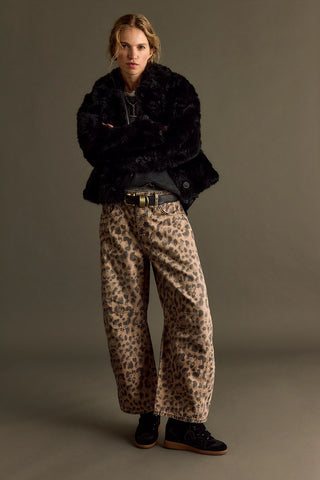 Good Luck Printed Barrel Jeans