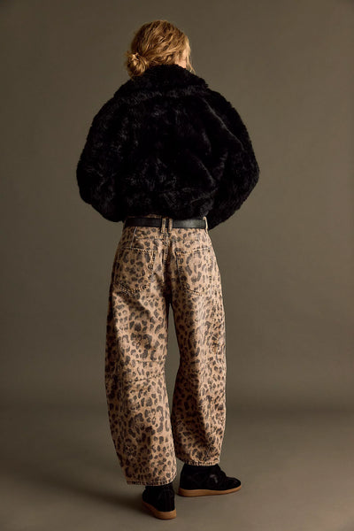 Good Luck Printed Barrel Jeans