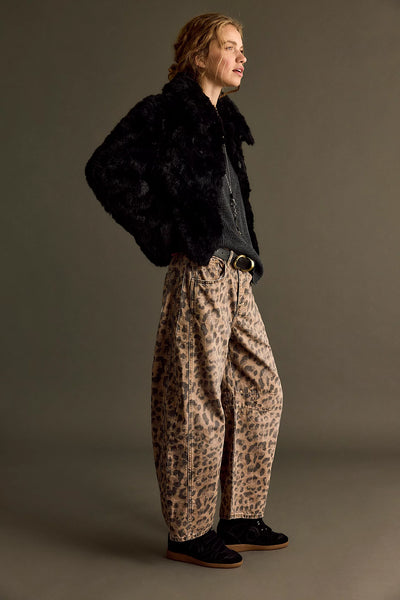 Good Luck Printed Barrel Jeans