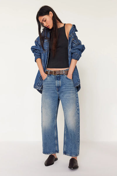Deep Trance Dropped Boyfriend Jeans