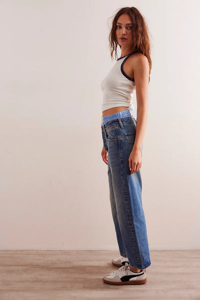 Deep Trance Dropped Boyfriend Jeans