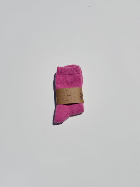FLUFFY ANGORA SOCKS - CRYSTALS: Aquamarine