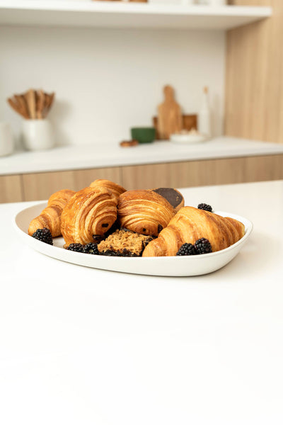 Mini Handmade Long Stoneware Serving Platters  | Dadasi: Matte Black / Small