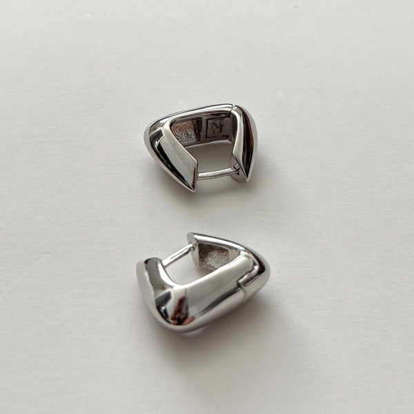 Pyramid Earrings- Small Silver