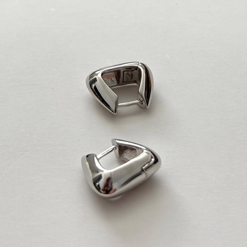 Pyramid Earrings- Small Silver