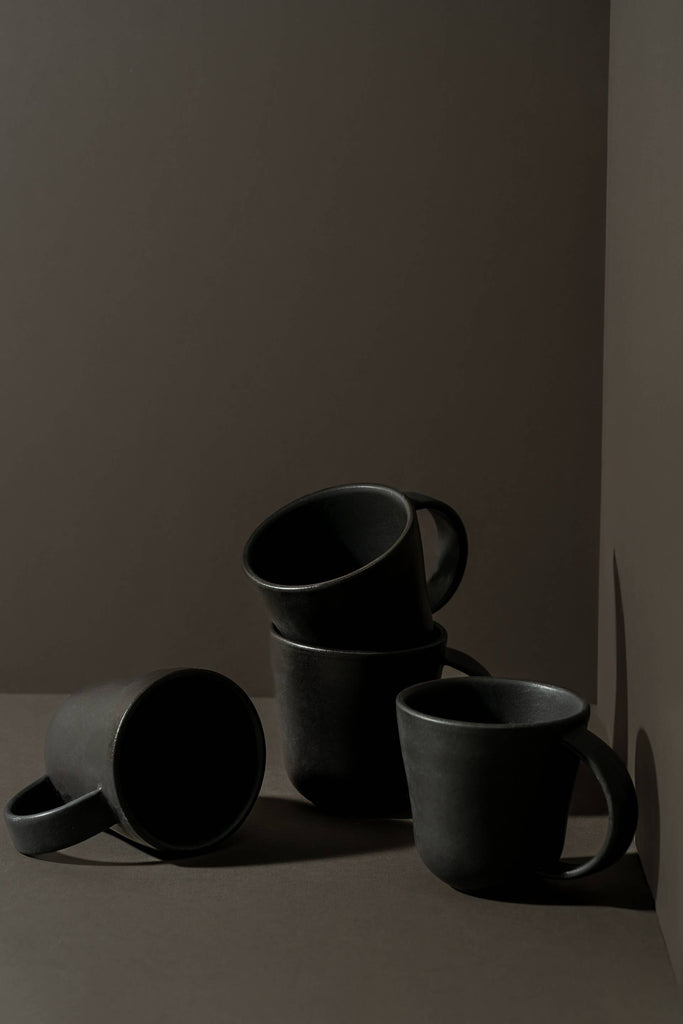 Handcrafted Stoneware Coffee & Tea Mug | Osun 10 oz: Matte Black