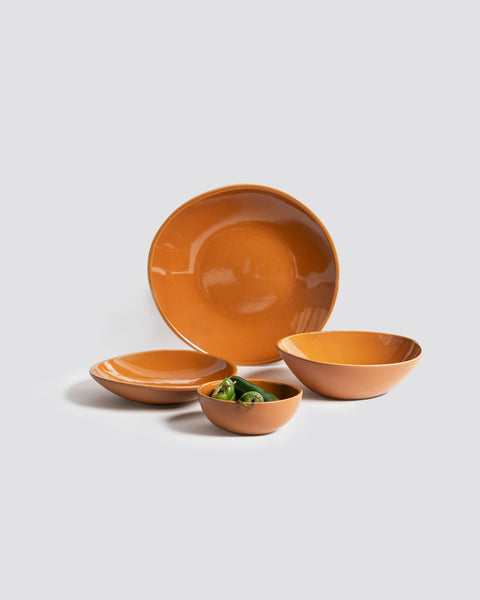 Organic Shaped Dinnerware Set - 16 Pieces: Matte White