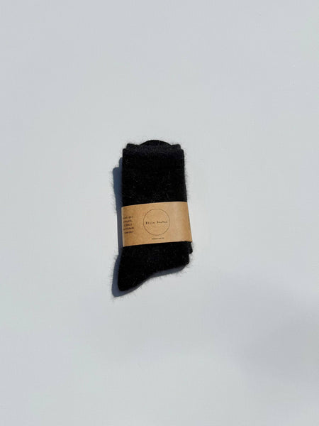 FLUFFY ANGORA SOCKS - NEUTRAL: Mushroom / Women’s 7.5 - 11.5, Men’s 6.5 - 10.5