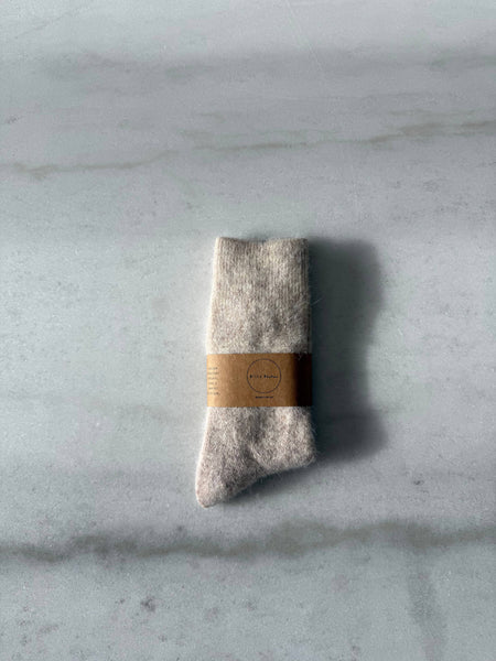 FLUFFY ANGORA SOCKS : Dark Mushroom
