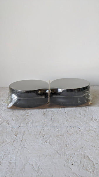 Handmade Stoneware Pasta/Salad Plate | Edan 7.9": Matte Black/Shiny White