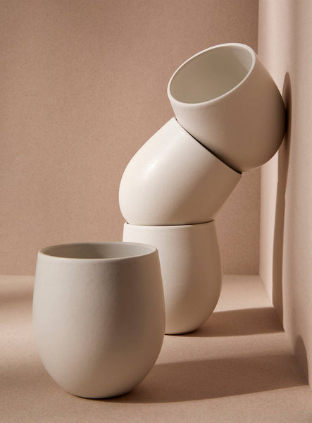 Handamde Stoneware Coffee & Tea Cup | Epa 15 oz: Matte White