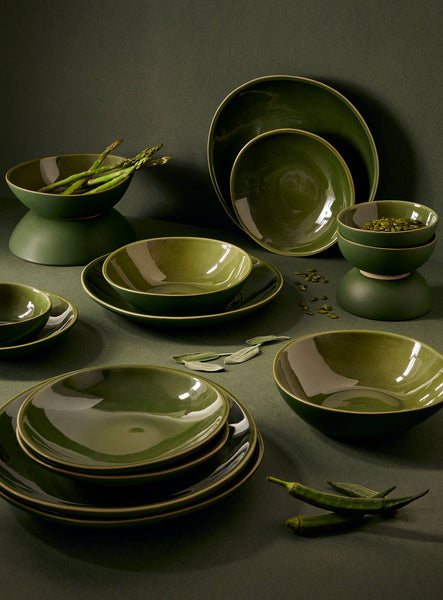 Organic Shaped Dinnerware Set - 16 Pieces: Matte White
