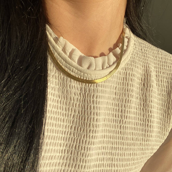 Cascade Herringbone Necklace: Silver