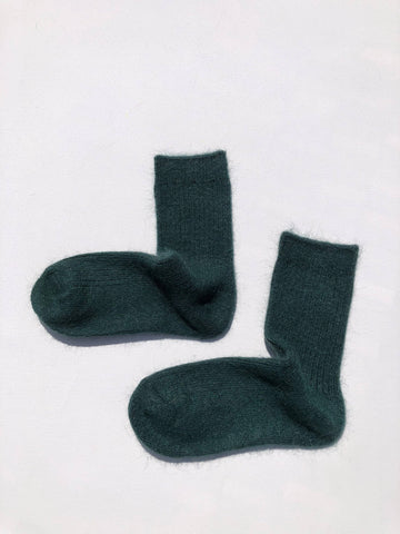 ANGORA WOOL SOCKS: Emerald / Women’s 7.5 - 10.5, Men’s 7 - 11.5