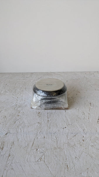 Handmade Stoneware Flat Side Plate | Edan 5.9": Matte Black/Shiny White