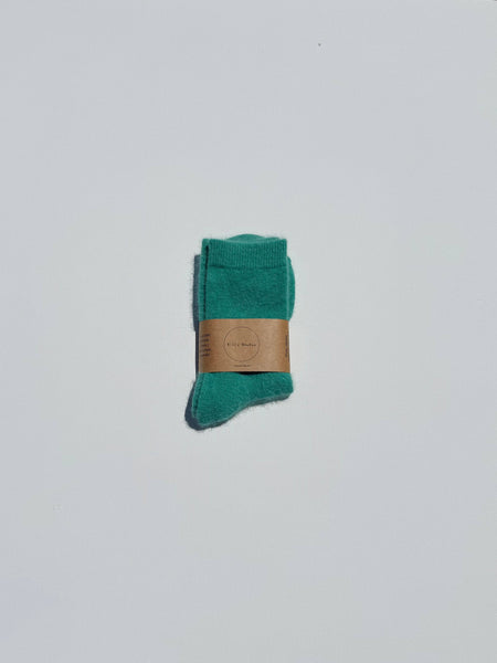 FLUFFY ANGORA SOCKS - CRYSTALS: Violet Jade