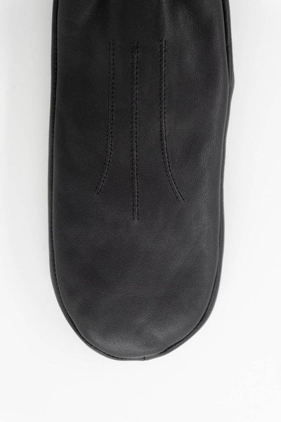 SUTTON LEATHER MITTENS - Black
