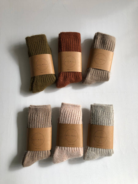 ROYAL ANGORA WOOL SOCKS : Maple