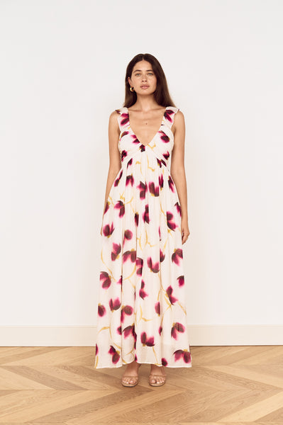 Emery Ruffled Bias Maxi Dress