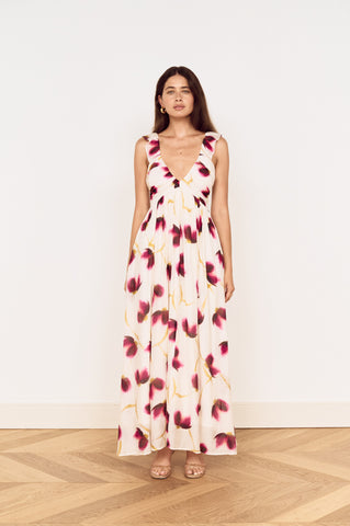Emery Ruffled Bias Maxi Dress