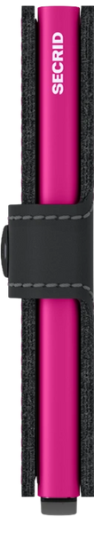 MINIWALLET MATTE BLACK WITH FUSCIA