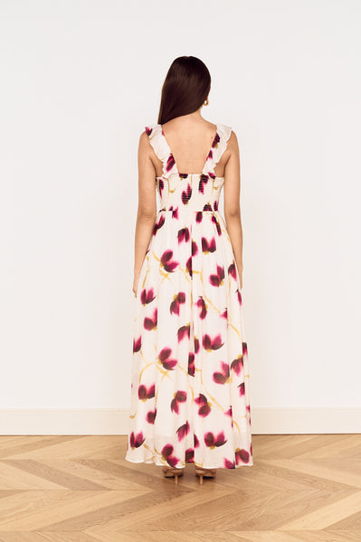 Emery Ruffled Bias Maxi Dress
