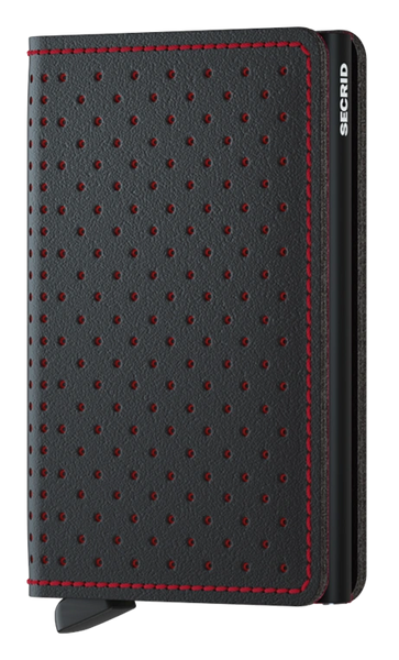 SLIMWALLET PERFORATED BLACK RED