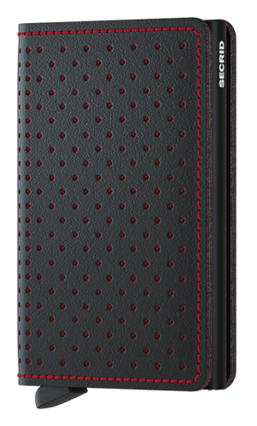 SLIMWALLET PERFORATED BLACK RED