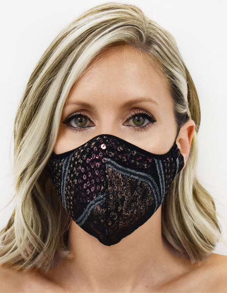 UNISEX ADULT MASK - PINK SEQUIN