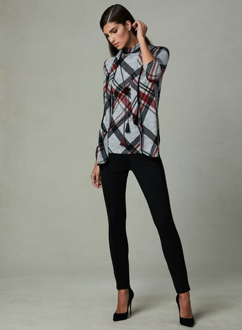 PLAID PRINT CARDIGAN