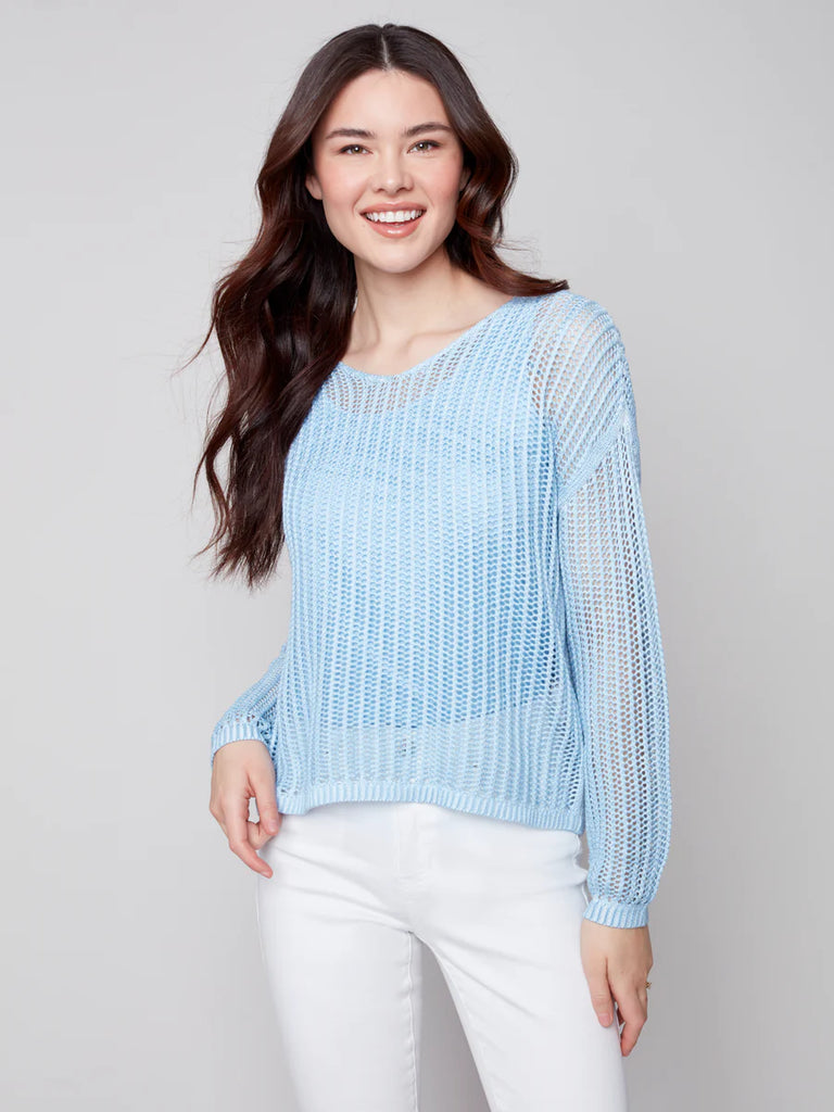 COLD-DYE CROCHET SWEATER
