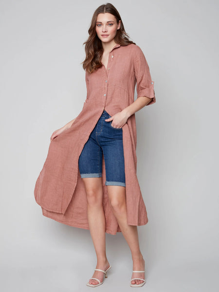 LINEN DUSTER DRESS