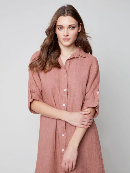 LINEN DUSTER DRESS