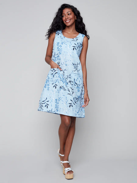 PRINTED LINEN DRESS