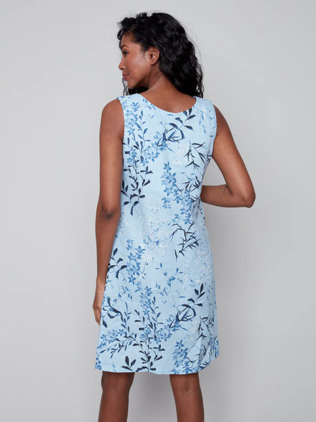 PRINTED LINEN DRESS