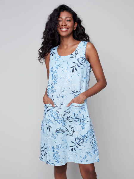 PRINTED LINEN DRESS