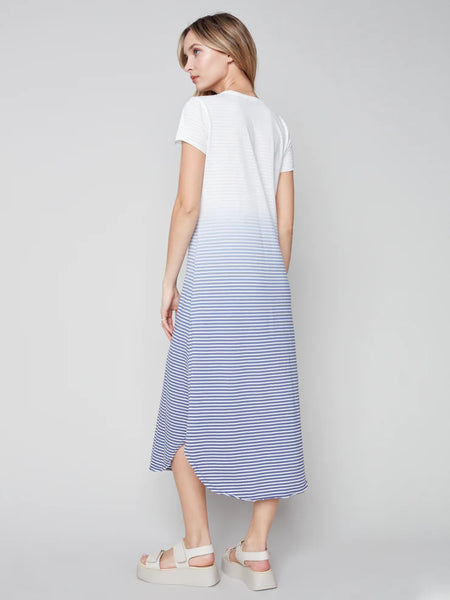OMBRE COTTON SLUB DRESS
