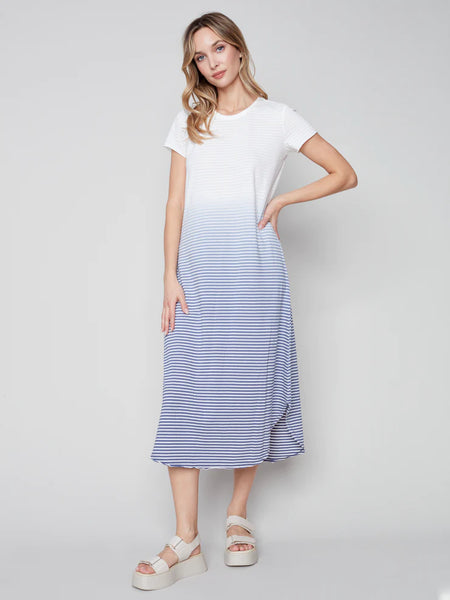 OMBRE COTTON SLUB DRESS
