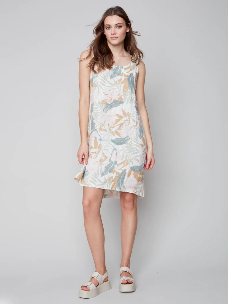 PRINTED LINEN DRESS