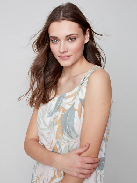 PRINTED LINEN DRESS