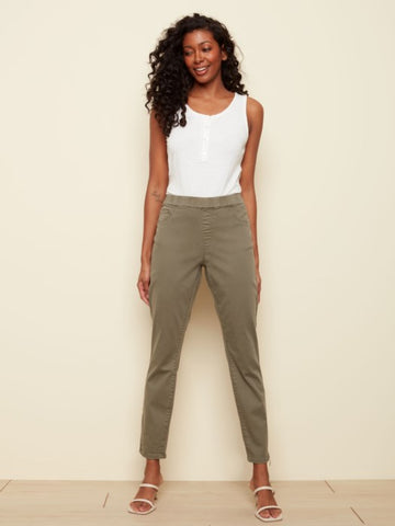 TWILL ZIPPER ANKLE PANT