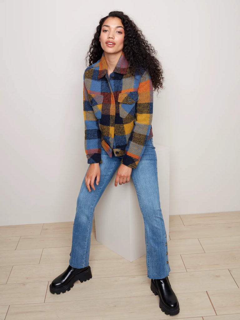FLARE JEANS WITH SIDE BUTTONS