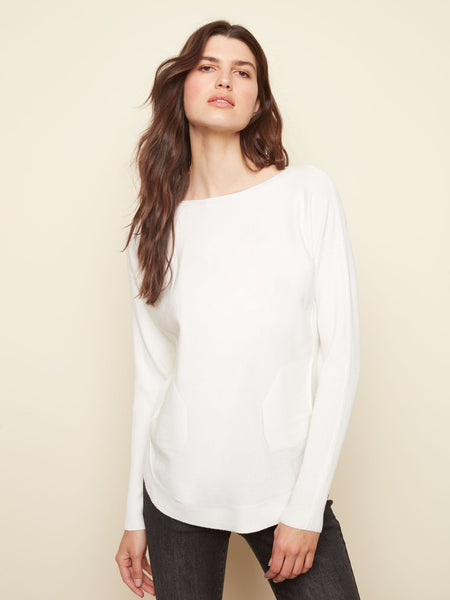 BACK LACE-UP DETAIL SWEATER