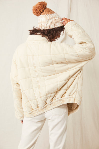 DOLMAN QUILTED KNIT JACKET