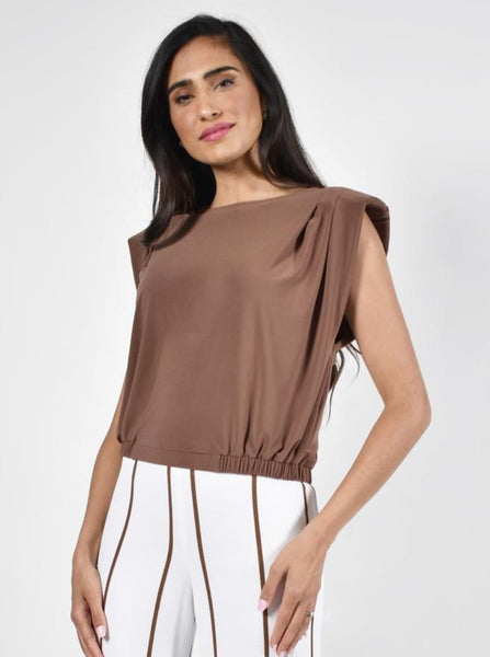 PLEATED SHOULDER PAD TOP